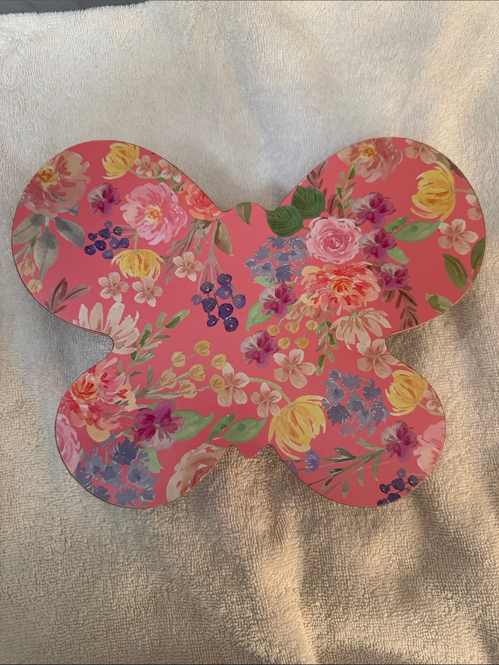 Pink Floral Butterfly Table Decor